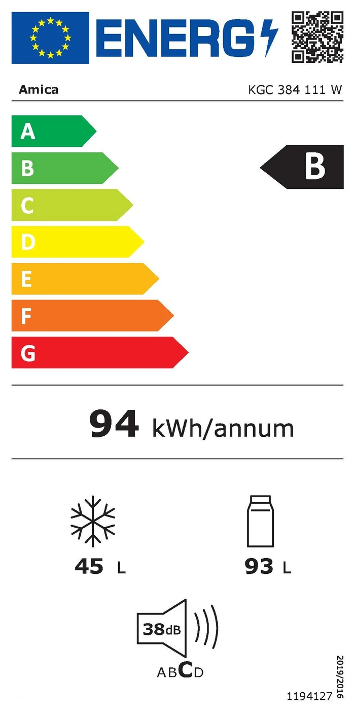 EU-Energielabel – Energieeffizienzklasse B