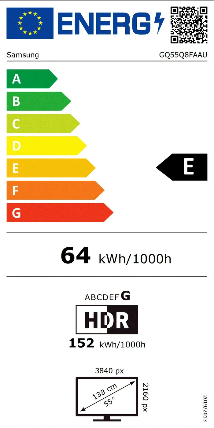 EU-Energielabel – Energieeffizienzklasse E