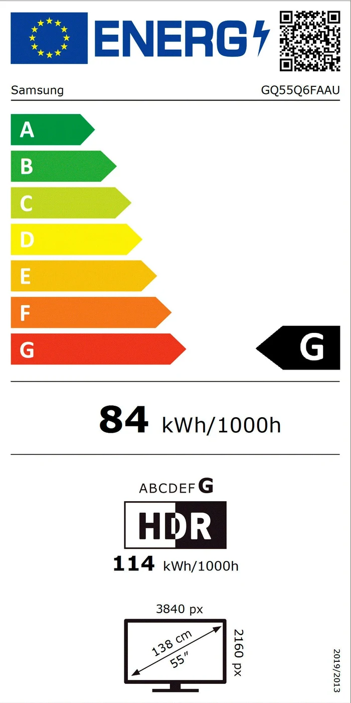 EU-Energielabel – Energieeffizienzklasse G