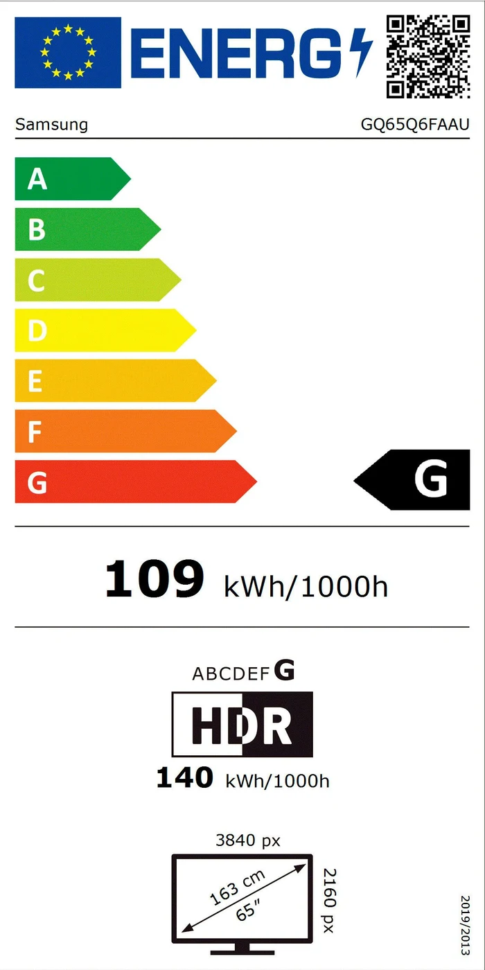 EU-Energielabel – Energieeffizienzklasse G