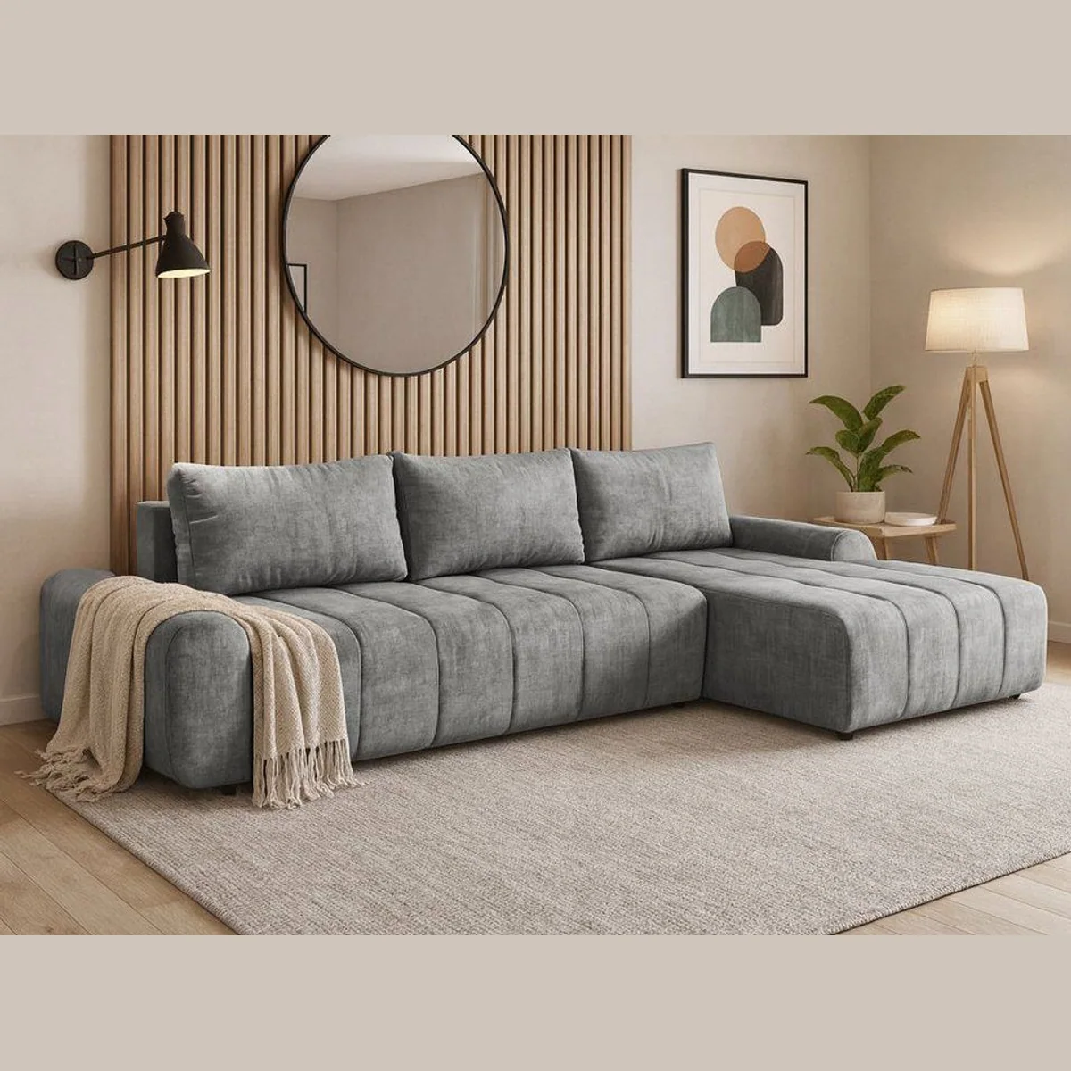 Beautysofa COSTA L Ecksofa, Schlaffunktion, Bettkasten, modernes Design