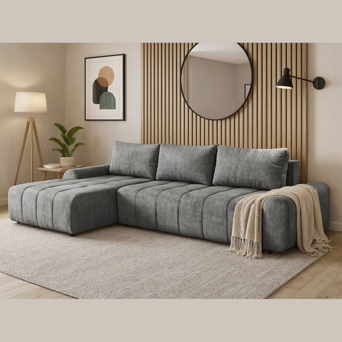 Beautysofa COSTA Ecksofa, Schlaffunktion, Bettkasten, modernes Design