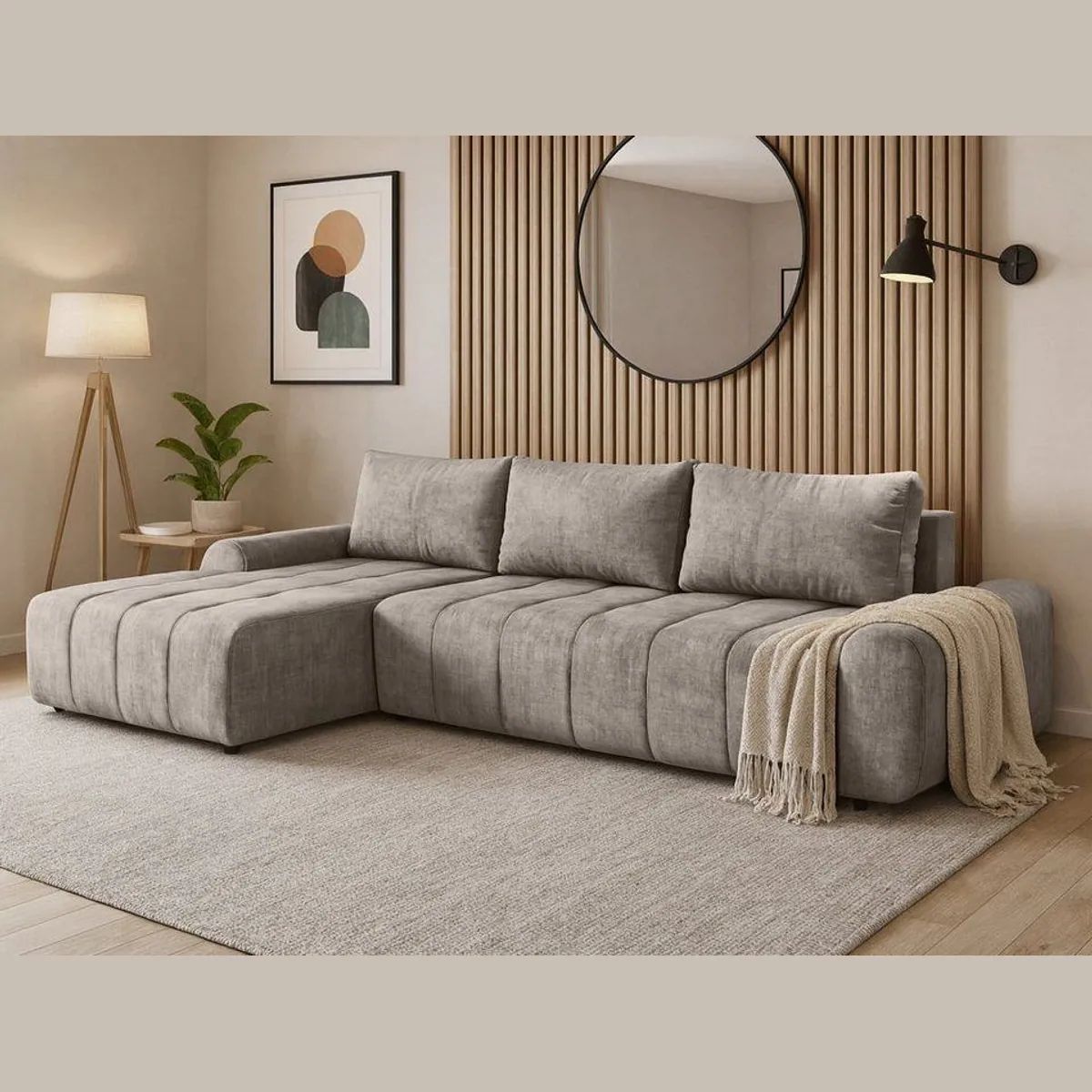 Beautysofa COSTA Ecksofa, Schlaffunktion, Bettkasten, modernes Design — Liegefläche 128 × 234 cm