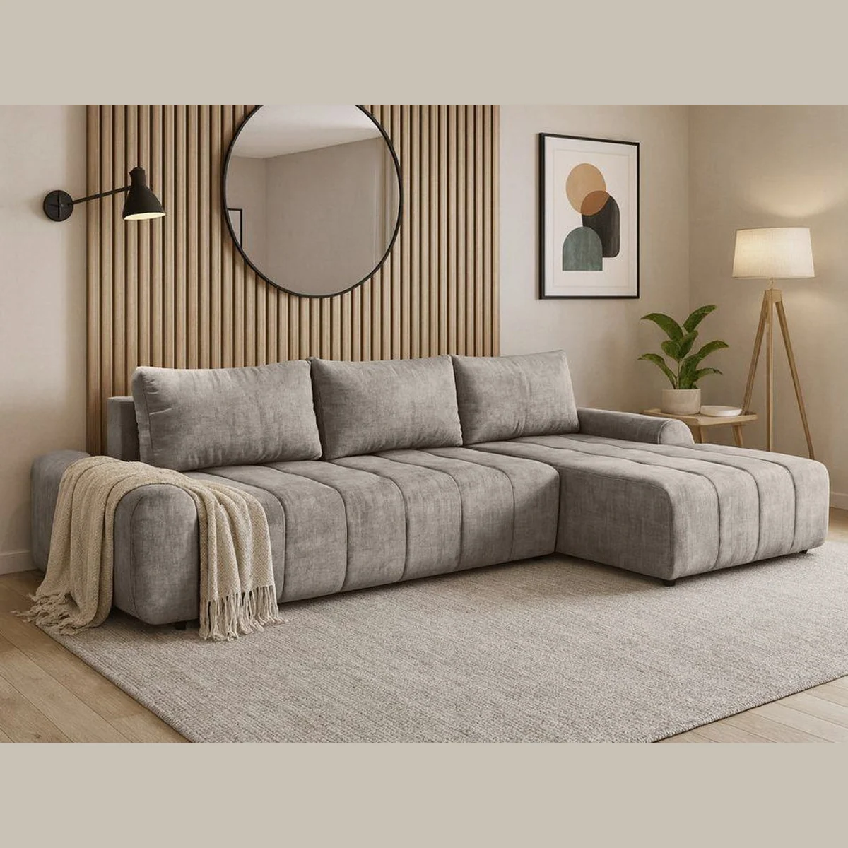Beautysofa COSTA Ecksofa, Schlaffunktion, Bettkasten, modernes Design