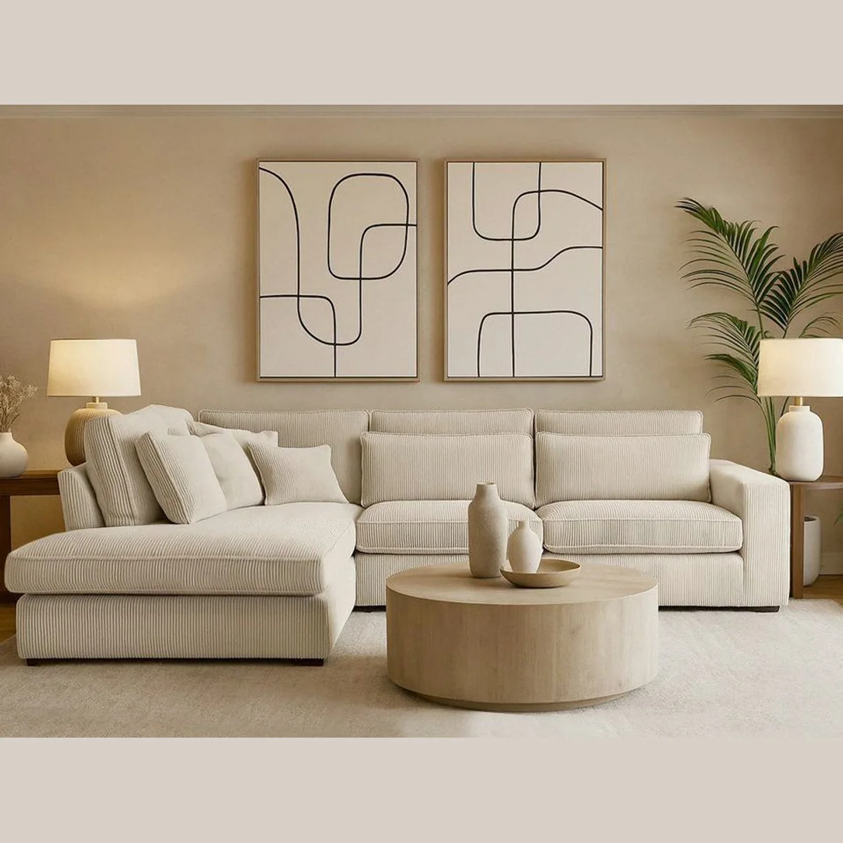 Beautysofa PARMA Ecksofa, modernes Design, Wellenfedern