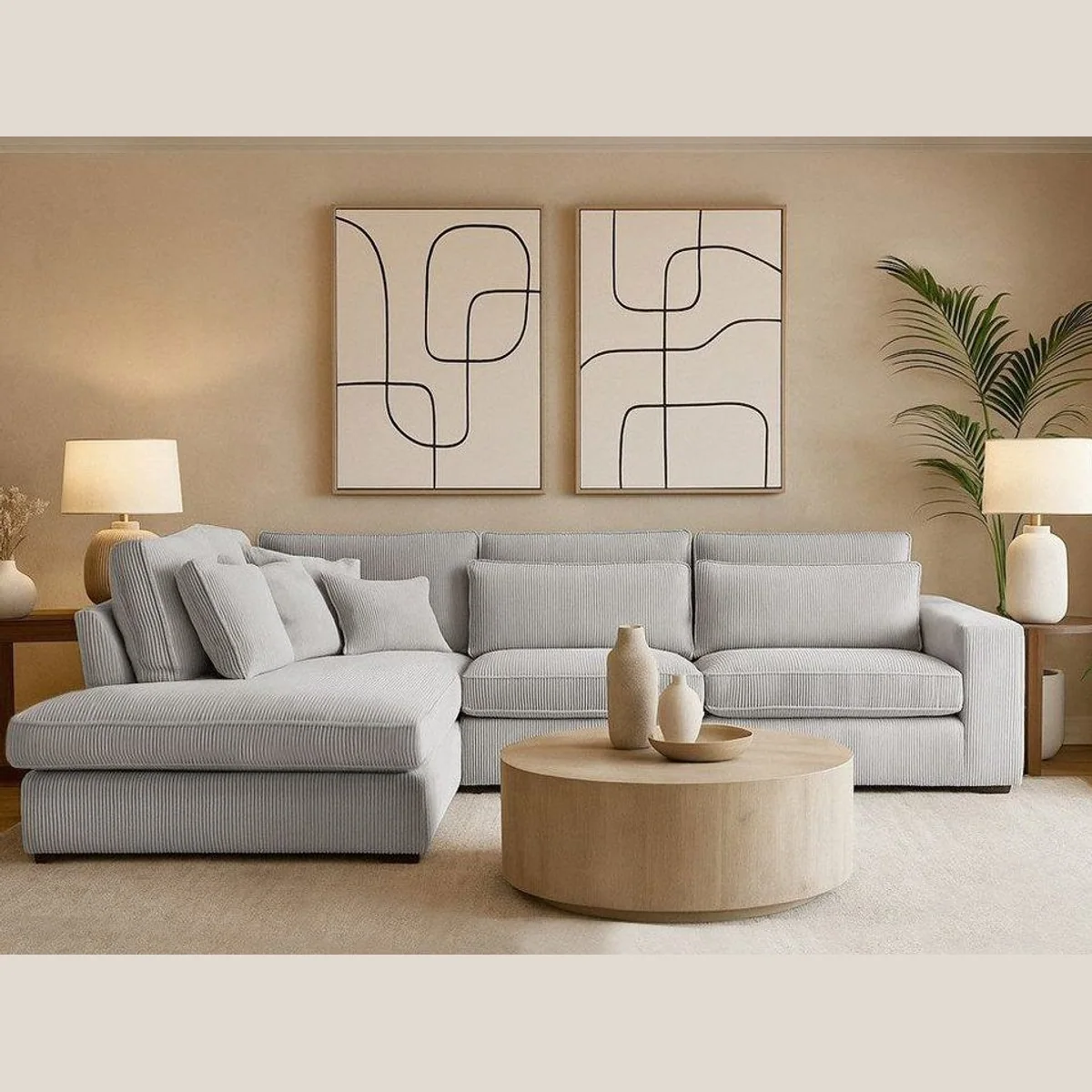 Beautysofa PARMA Ecksofa, modernes Design, Wellenfedern