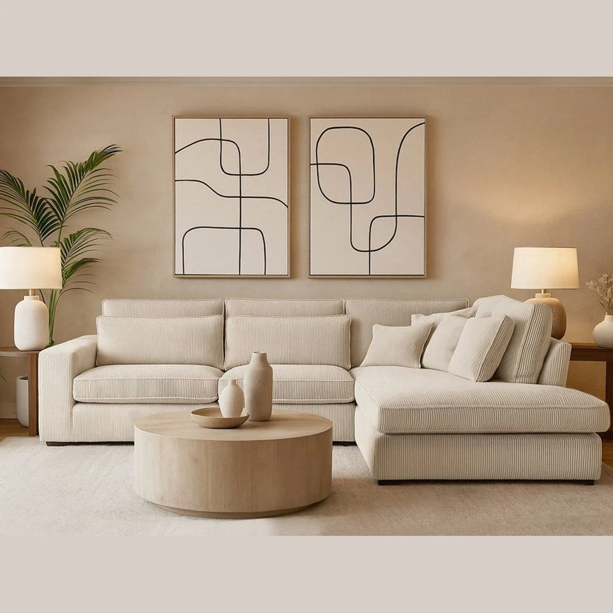 Beautysofa PARMA Ecksofa, modernes Design, Wellenfedern