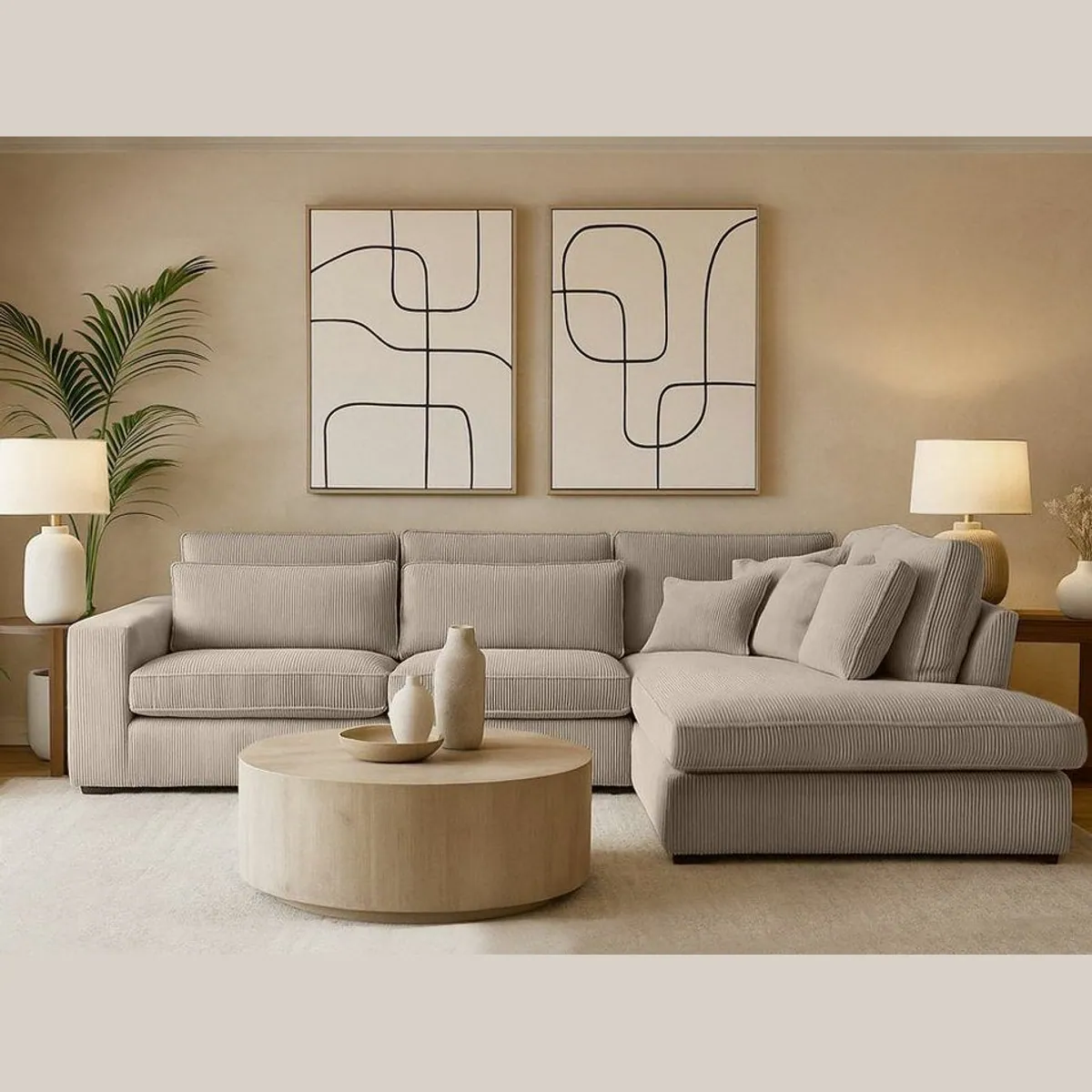 Beautysofa PARMA Ecksofa, modernes Design, Wellenfedern