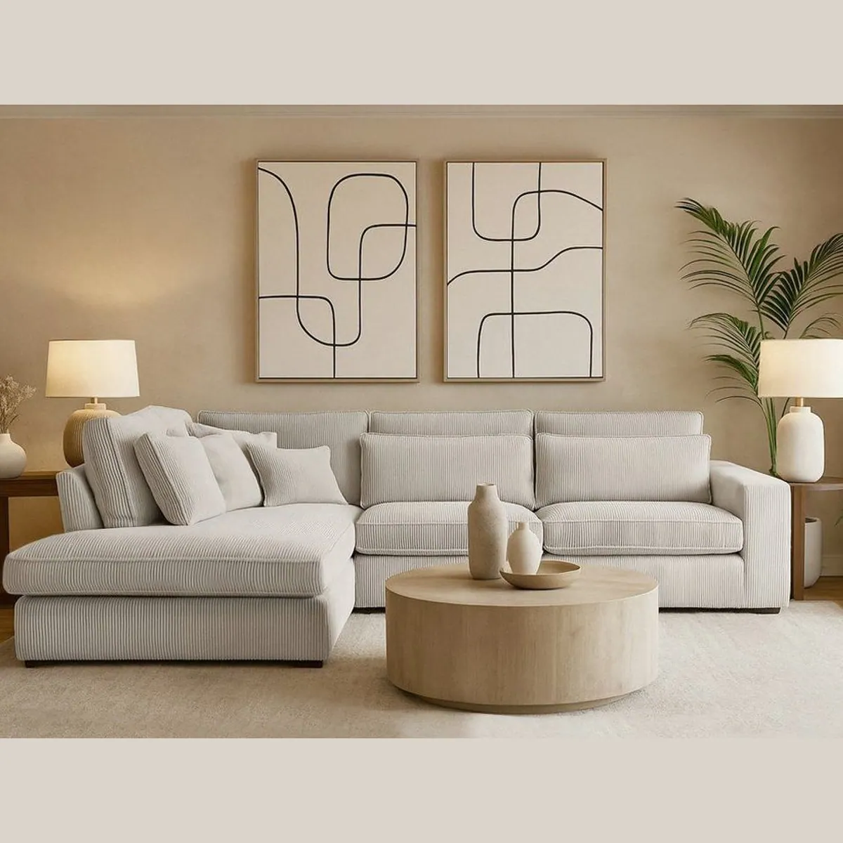 Beautysofa PARMA Ecksofa, modernes Design, Wellenfedern