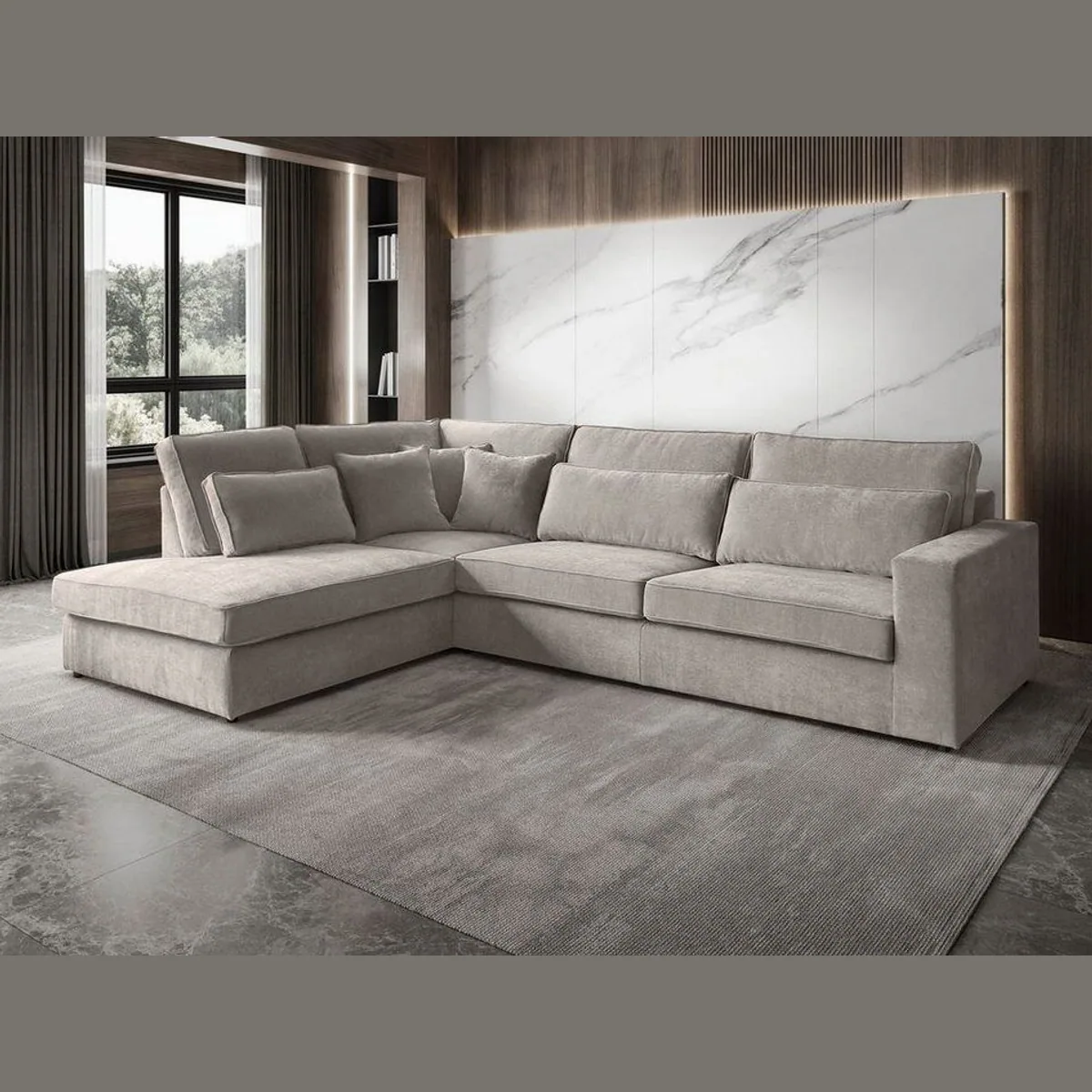 Beautysofa PARMA Ecksofa, modernes Design, Wellenfedern