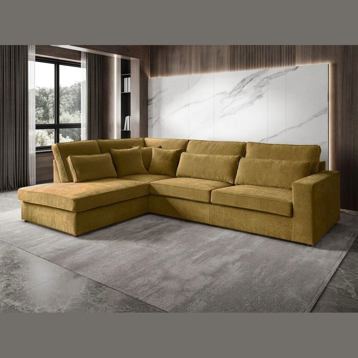 Beautysofa PARMA Ecksofa, modernes Design, Wellenfedern