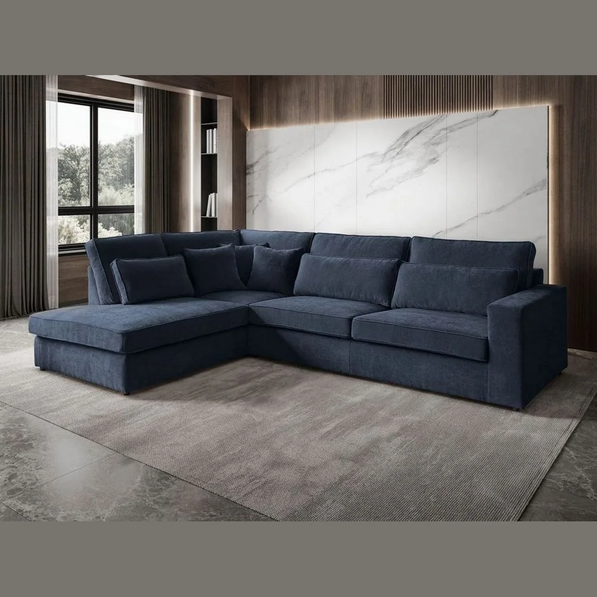 Beautysofa PARMA Ecksofa, modernes Design, Wellenfedern