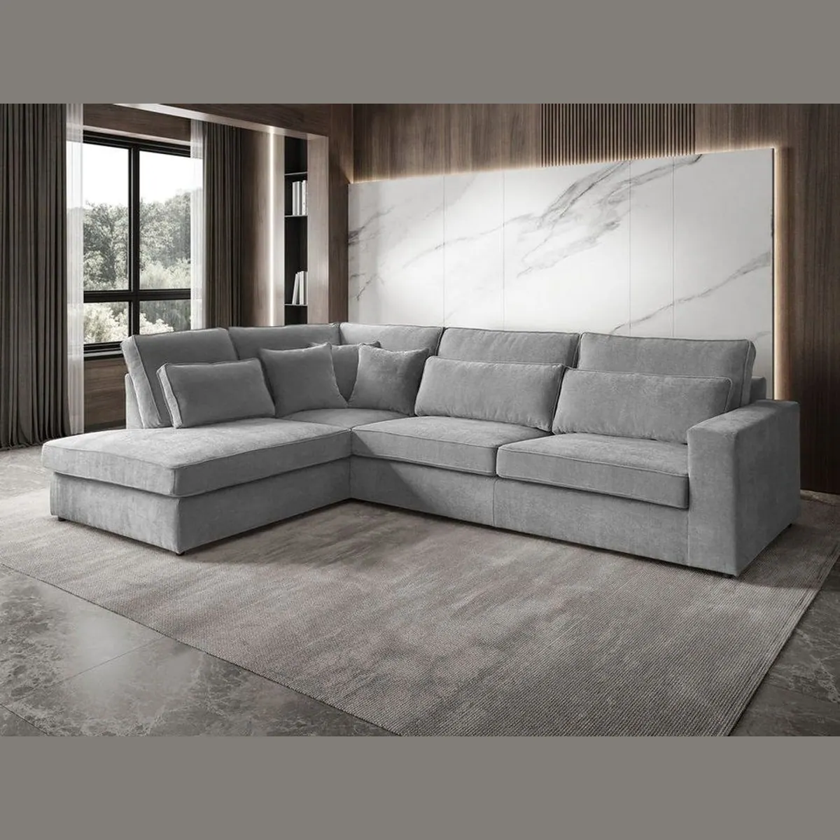 Beautysofa PARMA Ecksofa, modernes Design, Wellenfedern