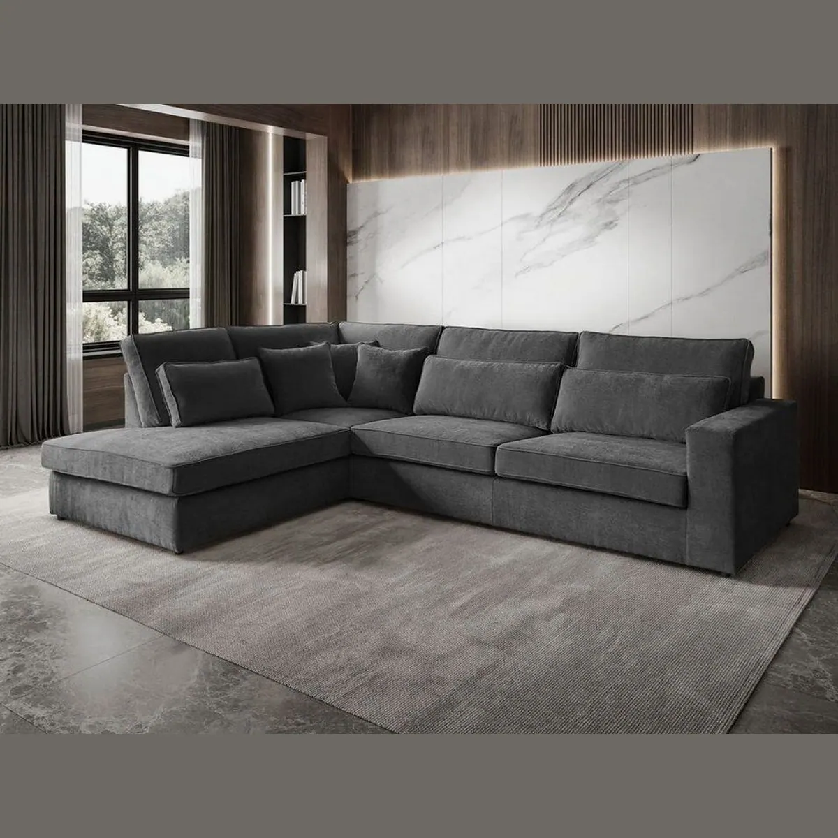 Beautysofa PARMA Ecksofa, modernes Design, Wellenfedern