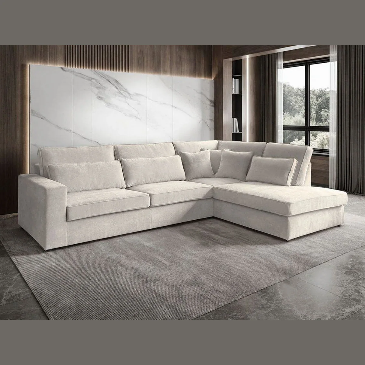 Beautysofa PARMA Ecksofa, modernes Design, Wellenfedern