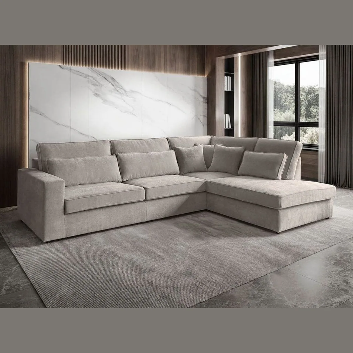 Beautysofa PARMA Ecksofa, modisches Design, großzügige Sitzfläche, Wellenfedern