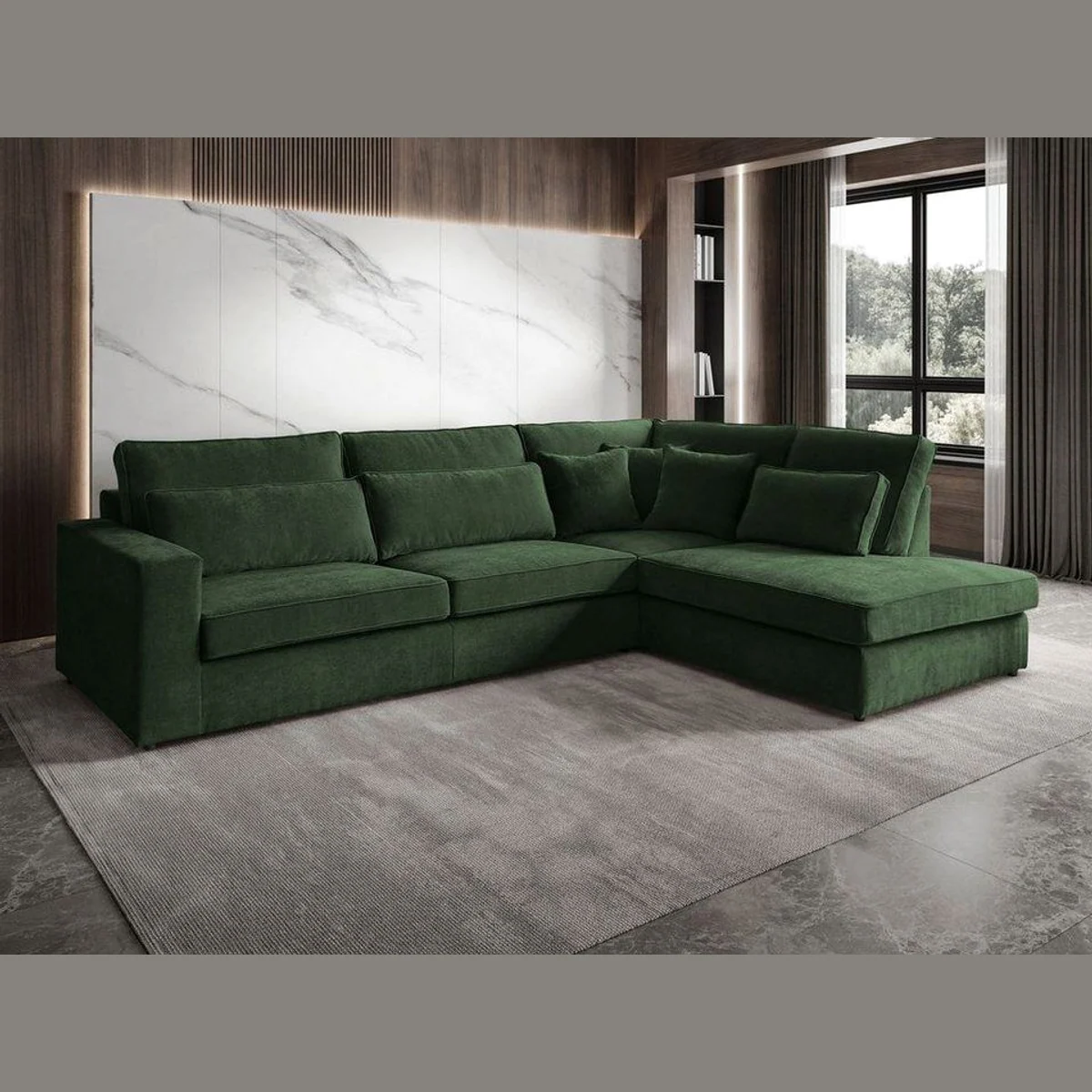 Beautysofa PARMA Ecksofa, modernes Design, große Sitzfläche, Wellenfedern