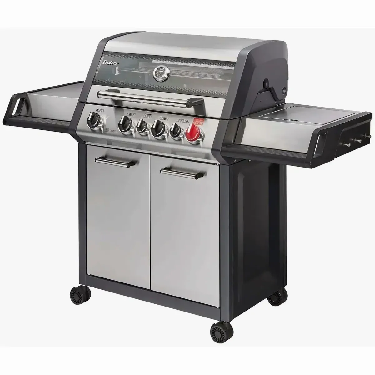 Enders Monroe Pro 4 SIK Turbo Gasgrill, 4 Edelstahlbrenner, Infrarot-Backburner, einfache Reinigung
