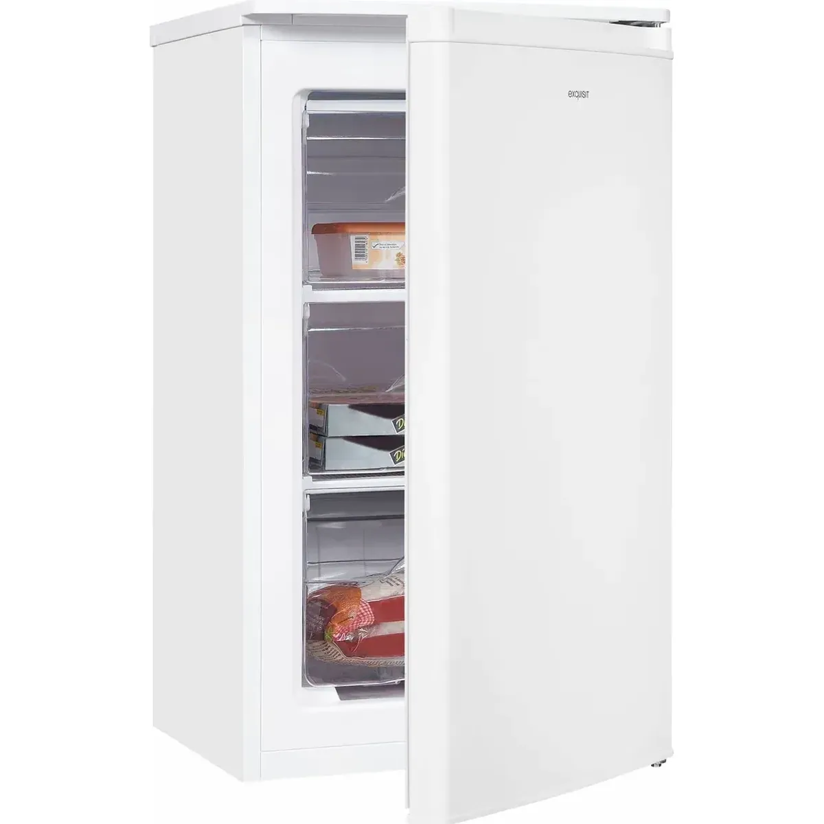 exquisit GS111-040E Gefrierschrank, 3 Schubladen, 64 l Volumen, 40 dB