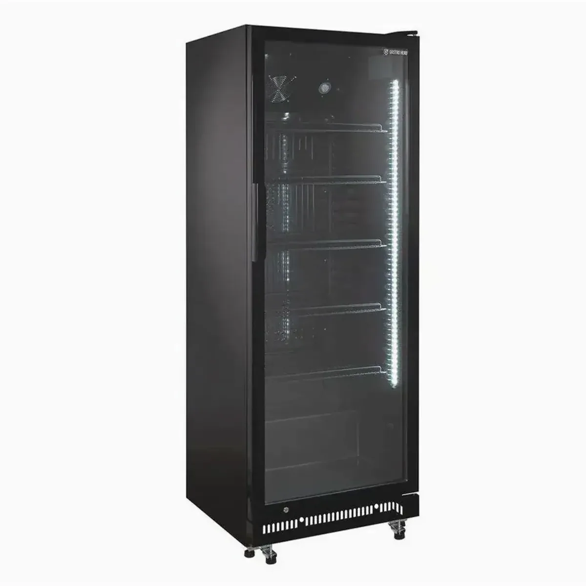 GastroHero Getränkekühlschrank GKS, 360 Liter Kühlvolumen, Umluftkühlung, abschließbare Glastür