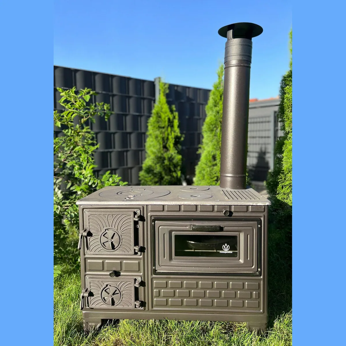 Homeparadise Grillkamin Gartenofen, vielseitig nutzbar, robuste Bauweise, effiziente Wärme