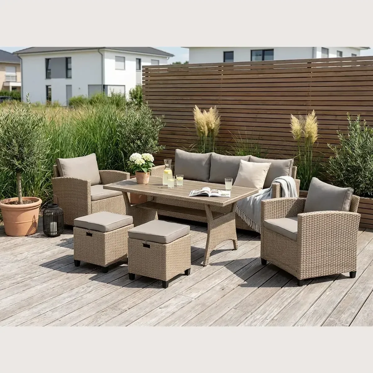 KONIFERA Gartenlounge-Set Amsterdam, 16-tlg., pflegeleicht, für 7 Personen
