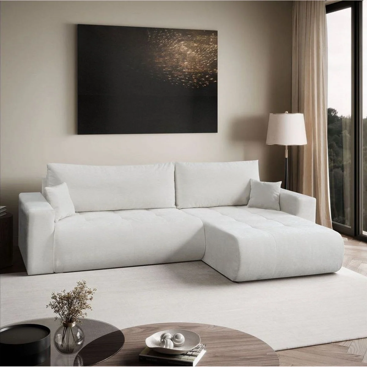 Lookway CLOUD Ecksofa, Schlaffunktion, Stauraum, modernes Design