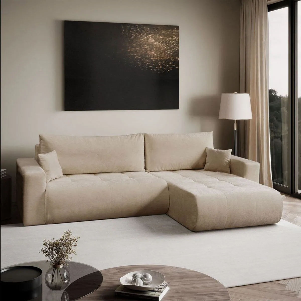 Lookway Ecksofa CLOUD, Schlaffunktion, Stauraum, modernes Design