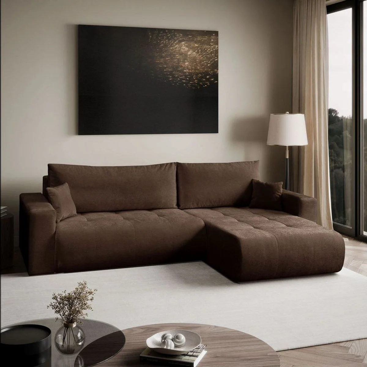 Lookway CLOUD Ecksofa, Schlaffunktion, Bettkasten, 277x83x143 cm