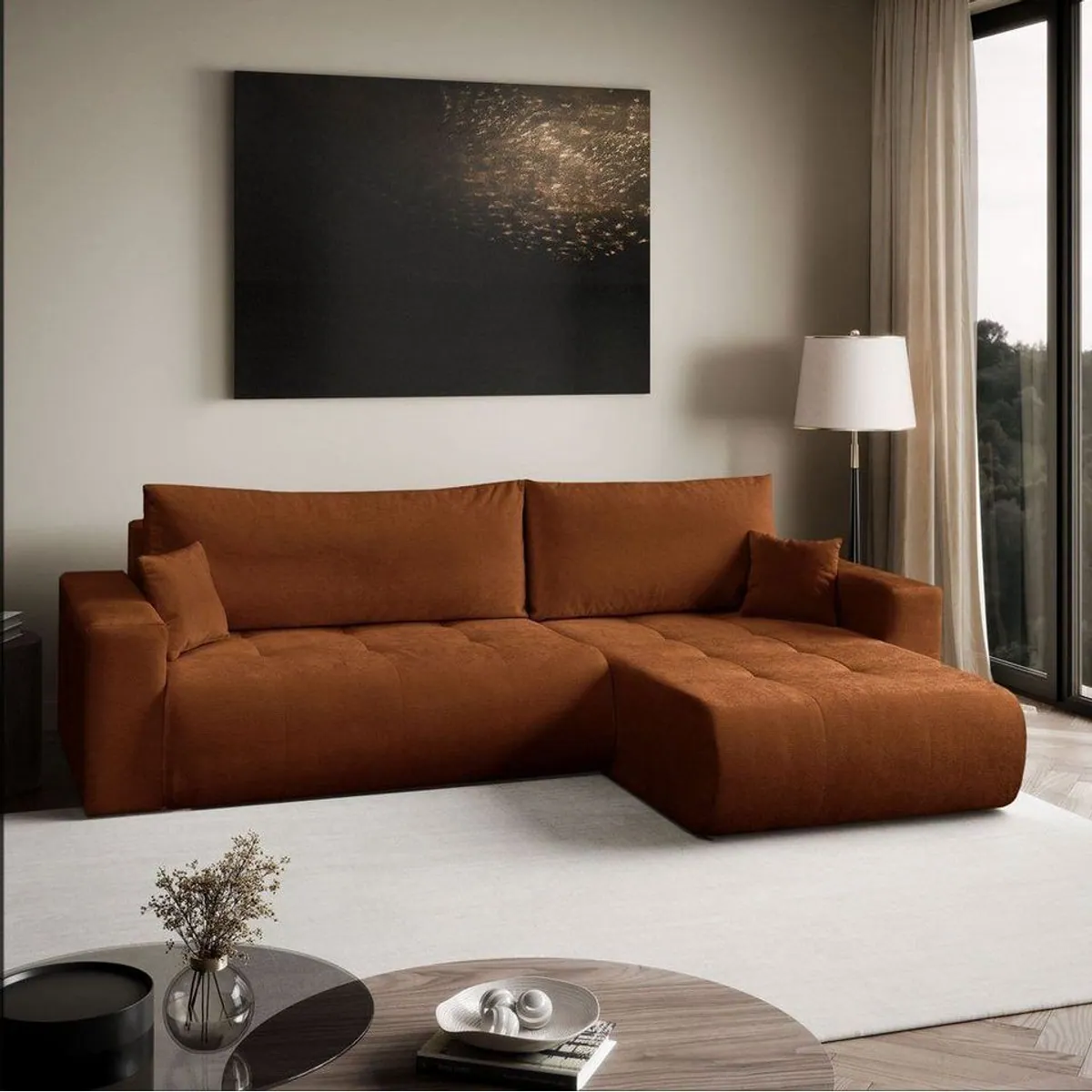 Lookway CLOUD Ecksofa mit Schlaffunktion, Stauraum, hochwertiger Bezug