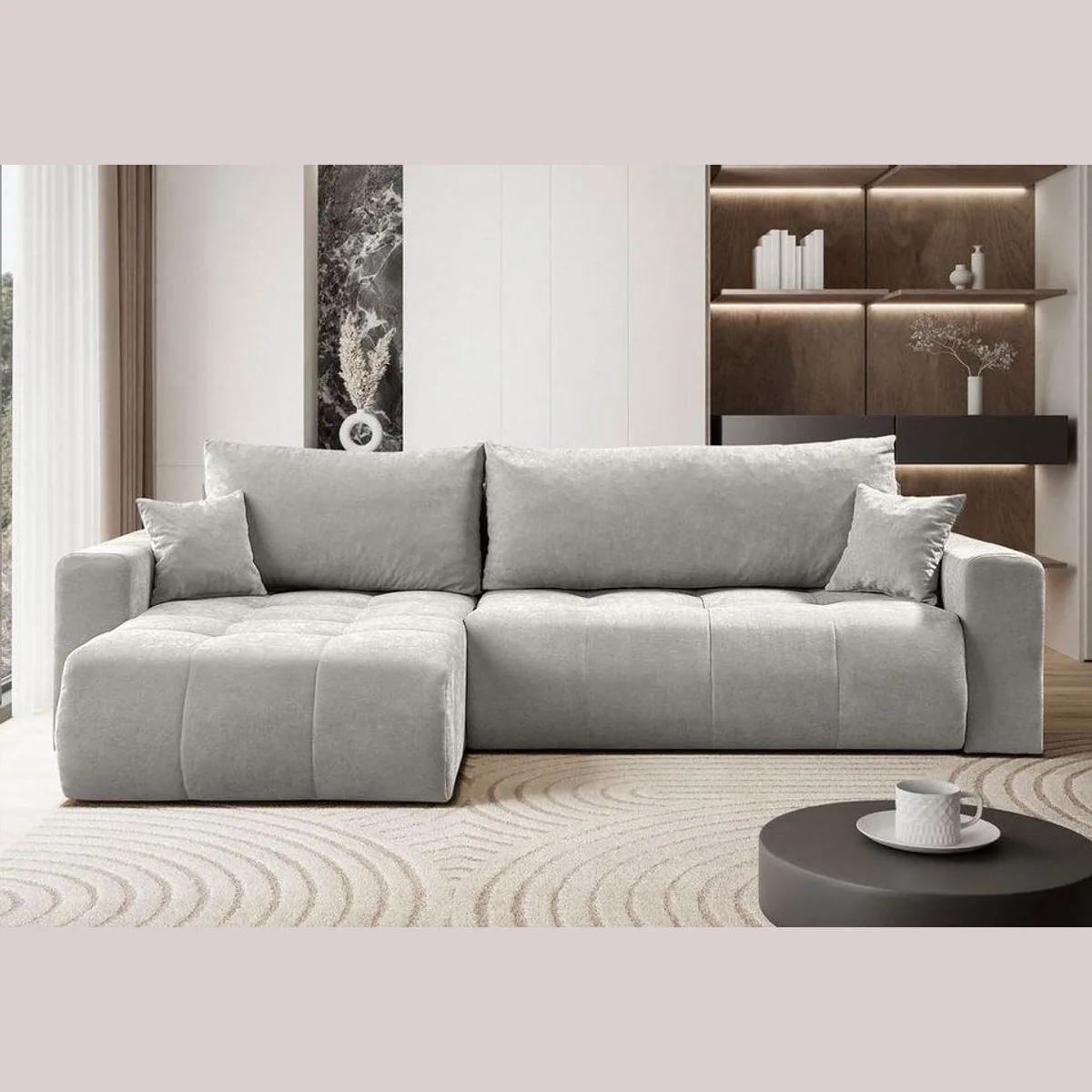 Lookway CLOUD Ecksofa, Schlaffunktion, Bettkasten, 277x83x143 cm