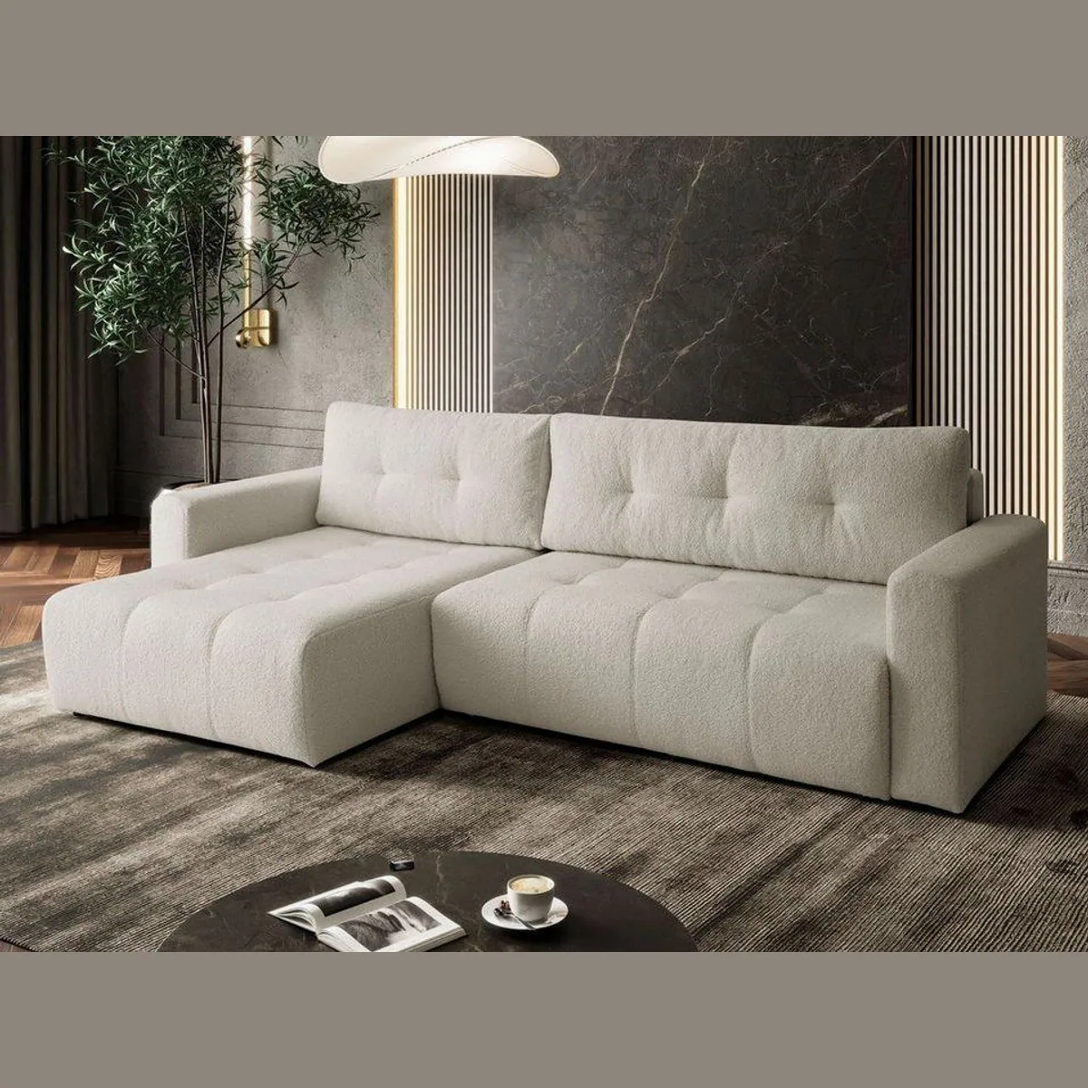 Lookway ASTON Ecksofa, L-Form, mit Schlaffunktion und Bettkasten