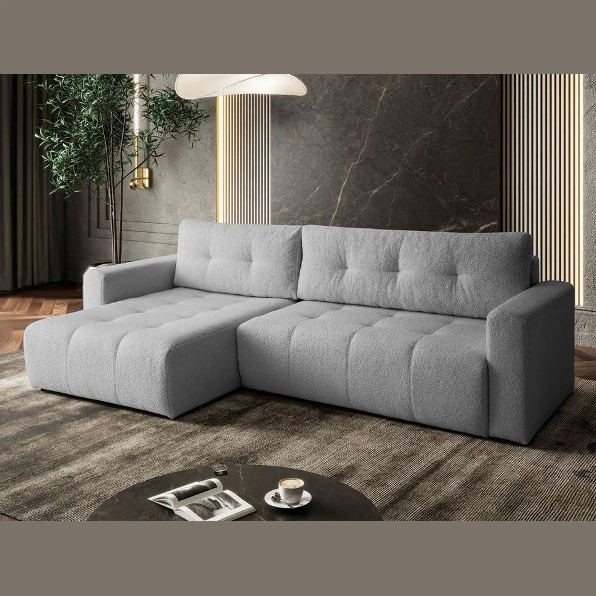 Lookway ASTON Ecksofa, L-Form, Schlafsofa-Funktion, Bettkasten