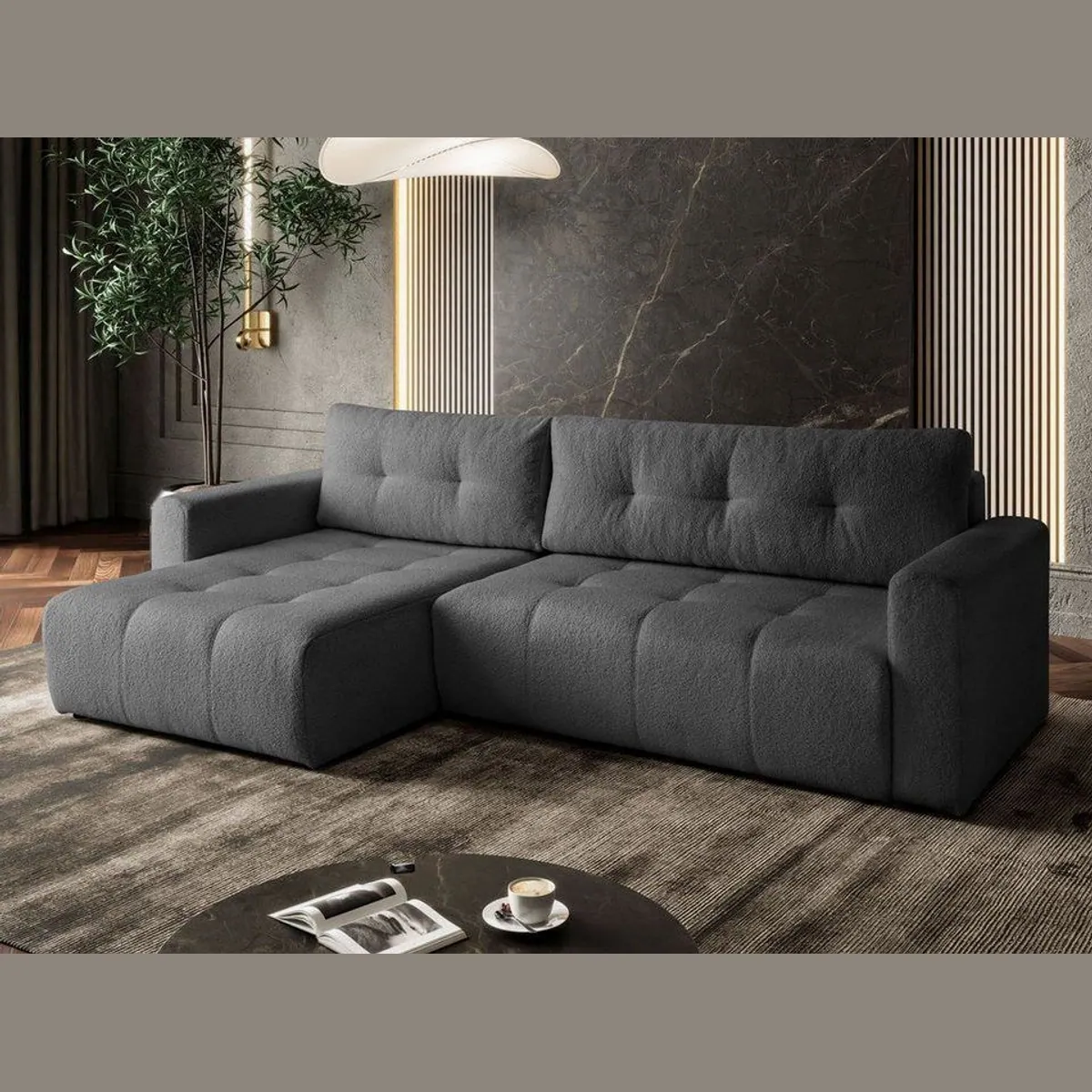 Lookway Aston Ecksofa, L-Form, mit Bettkasten und Schlaffunktion