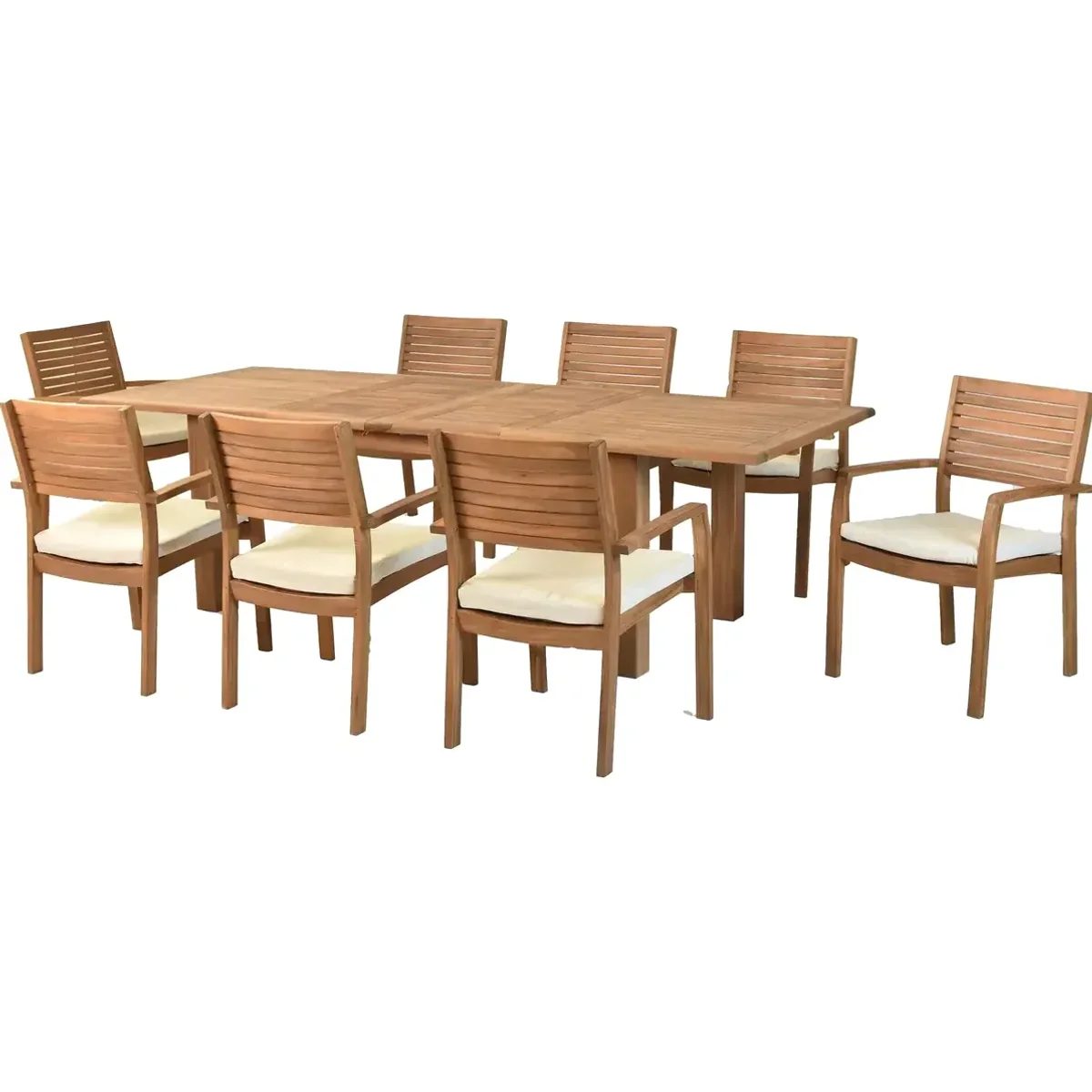 MERXX Batavia Garten-Essgruppe, 17-teilig, Doppelausziehtisch 100x180/220/260 cm