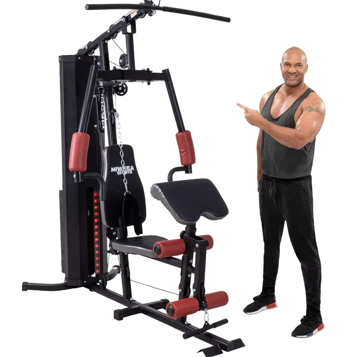 Miweba Sports MK500 Kraftstation, 50in1 Multistation mit 60 kg Gewichtblock