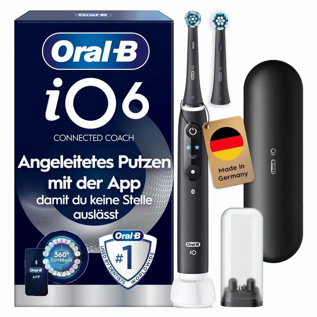 Oral-B iO 6 Elektrische Zahnbürste, 5 Putzmodi, Magnet-Technologie, Display