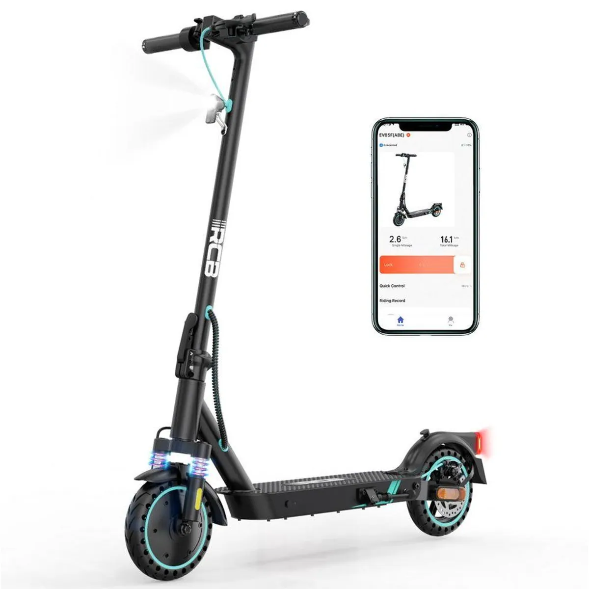 RCB EV85F E-Scooter, Straßenzulassung, 400 W Motor, 23-30 km Reichweite