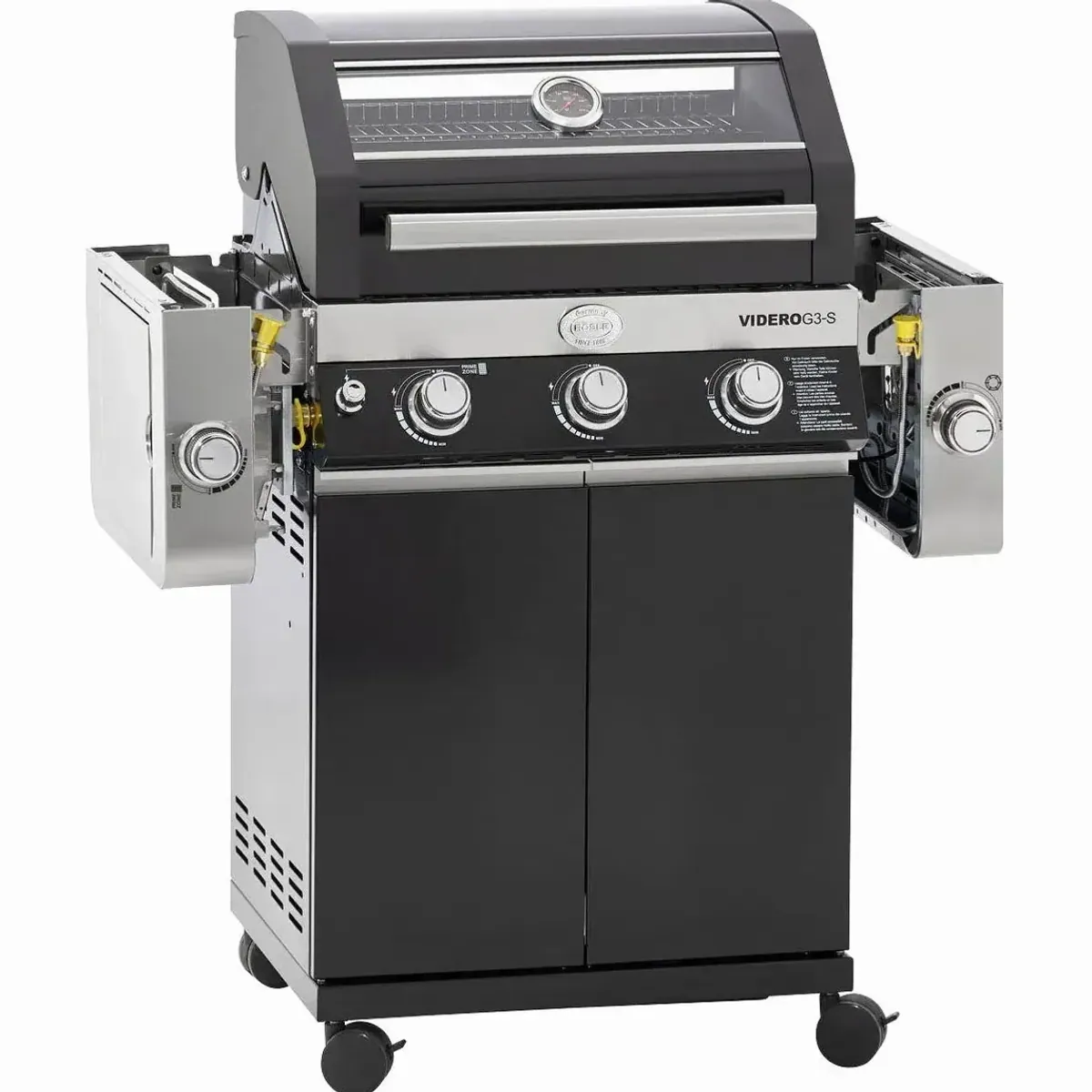 RÖSLE Videro G3-S Gasgrill, 3 Brenner, Primezone, Vario+ Grillrostsystem