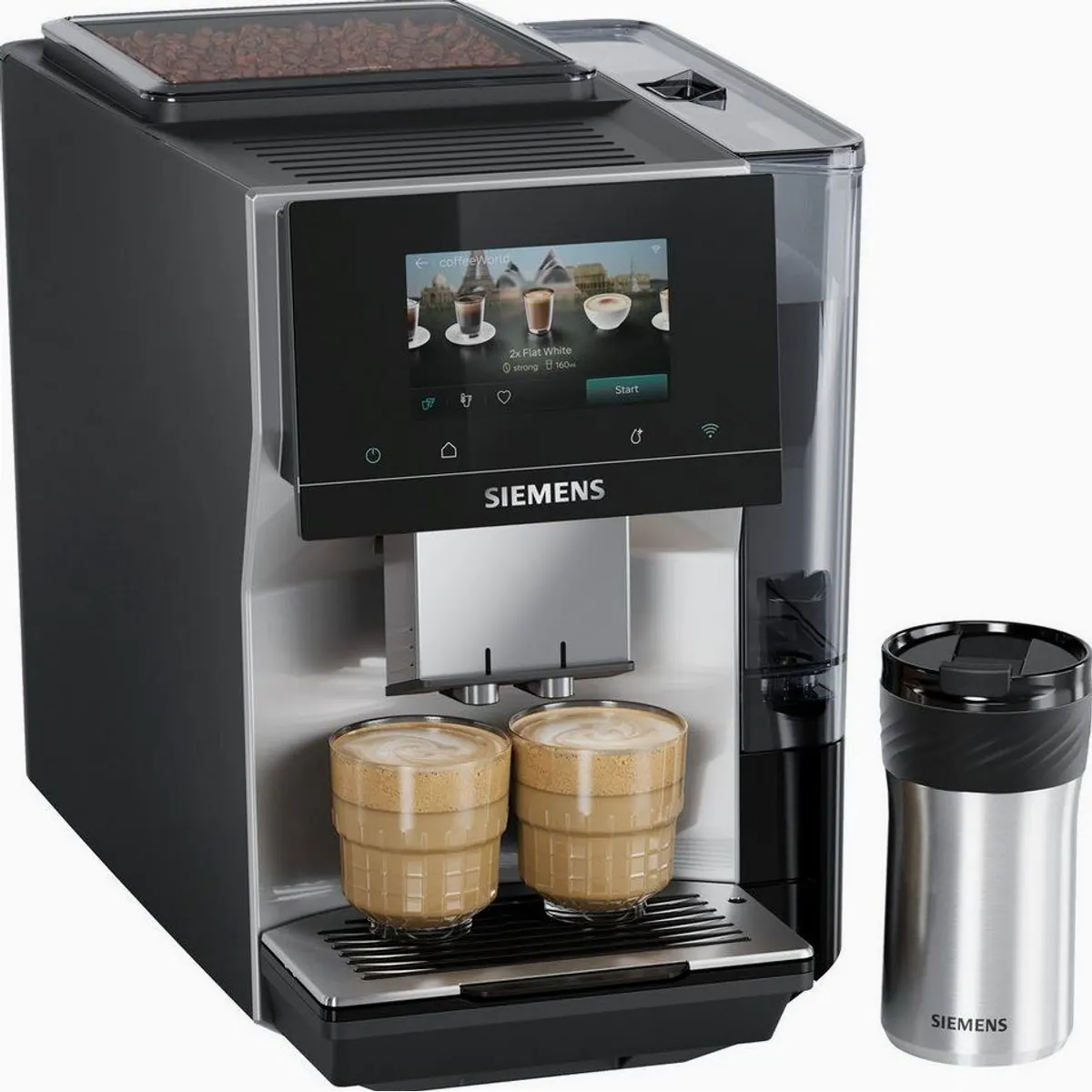 SIEMENS EQ700 TP725ET7 Kaffeevollautomat, 41 Kaffeespezialitäten, Full-Touch-Display, Doppeltassenfunktion