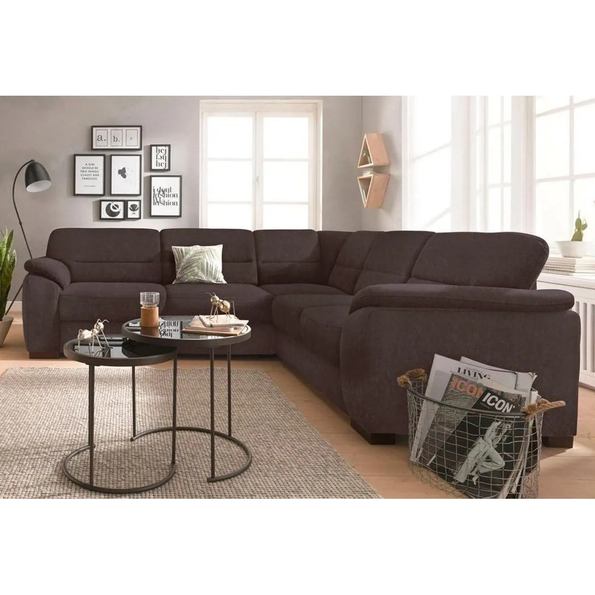 sit&more Montego Ecksofa L-Form, 256 cm, Komfortsitzhöhe 46 cm, optional Schlaffunktion