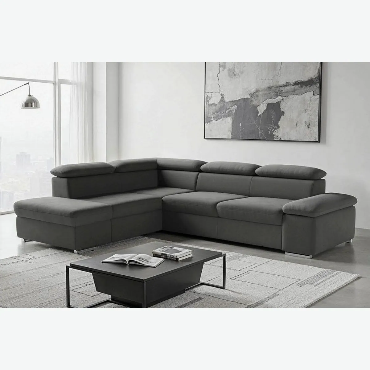 sit&more Valantine Ecksofa L-Form, 272 cm, Arm- und Kopfteilverstellung, Schlaffunktion