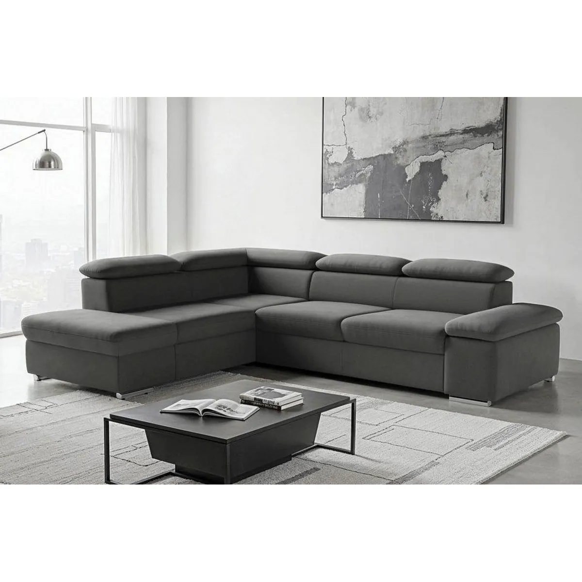 sit&more Ecksofa Valantine L-Form, Armteilverstellung, Kopfteilverstellung, 272 cm