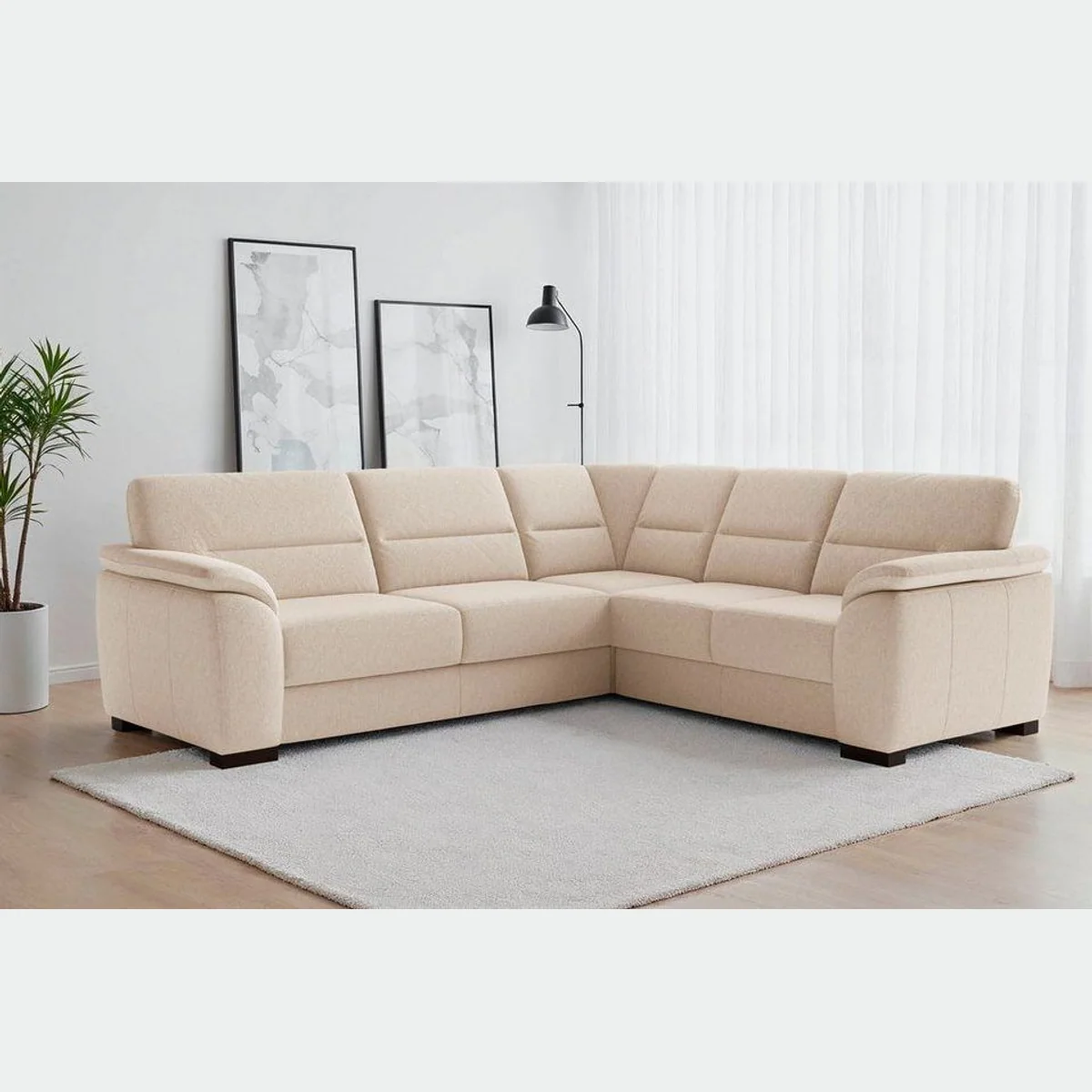sit&more Montego Ecksofa L-Form, Komfortsitzhöhe 46 cm, Schlaffunktion, Stauraum