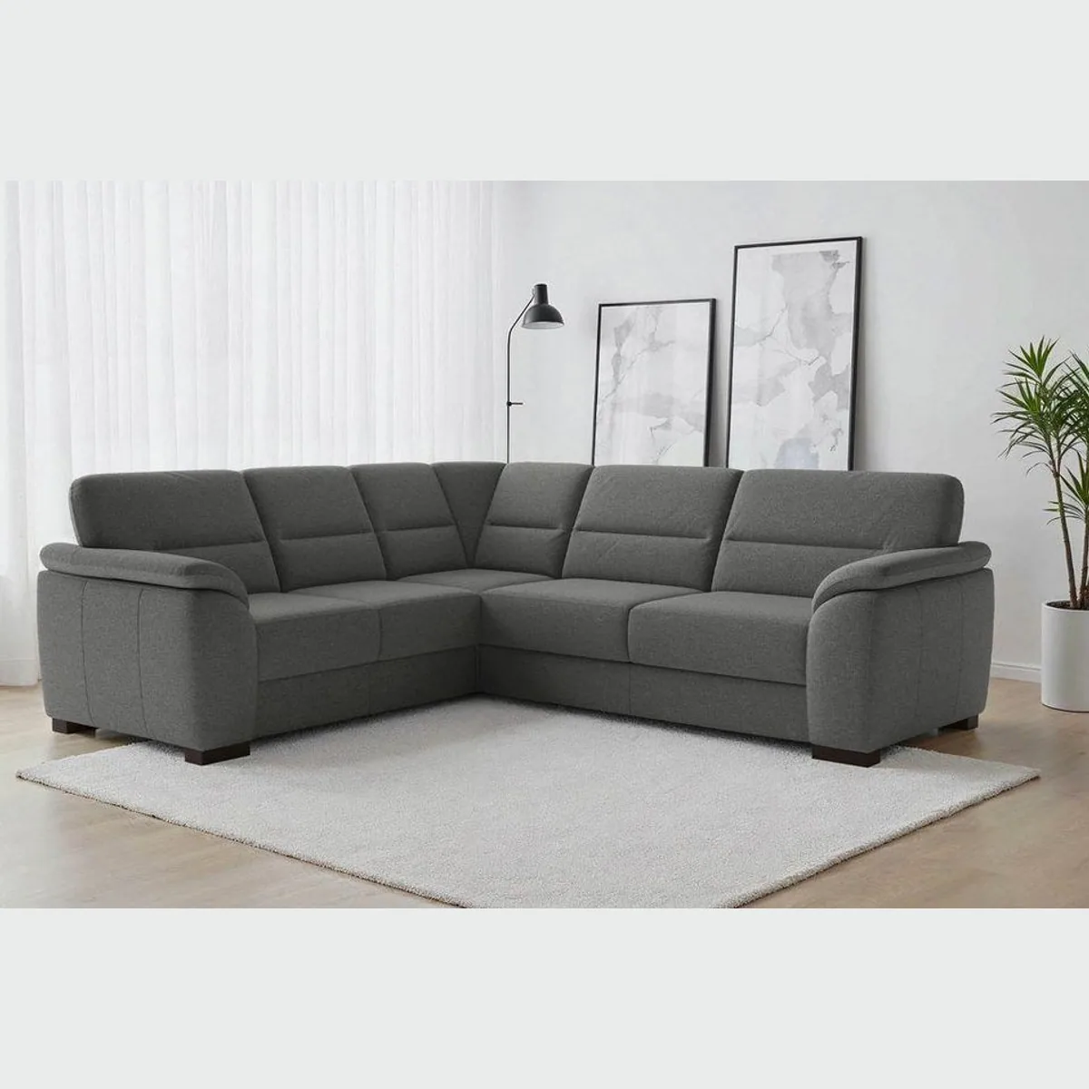 sit&more Montego Ecksofa L-Form, 256 cm, robustes Flachgewebe, optional Schlaffunktion