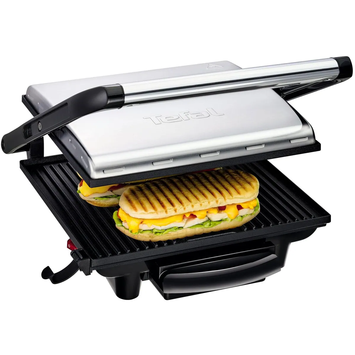 Tefal GC241D Inicio Kontaktgrill, 2000 W, antihaftbeschichtete Grillplatten, vertikal lagerbar