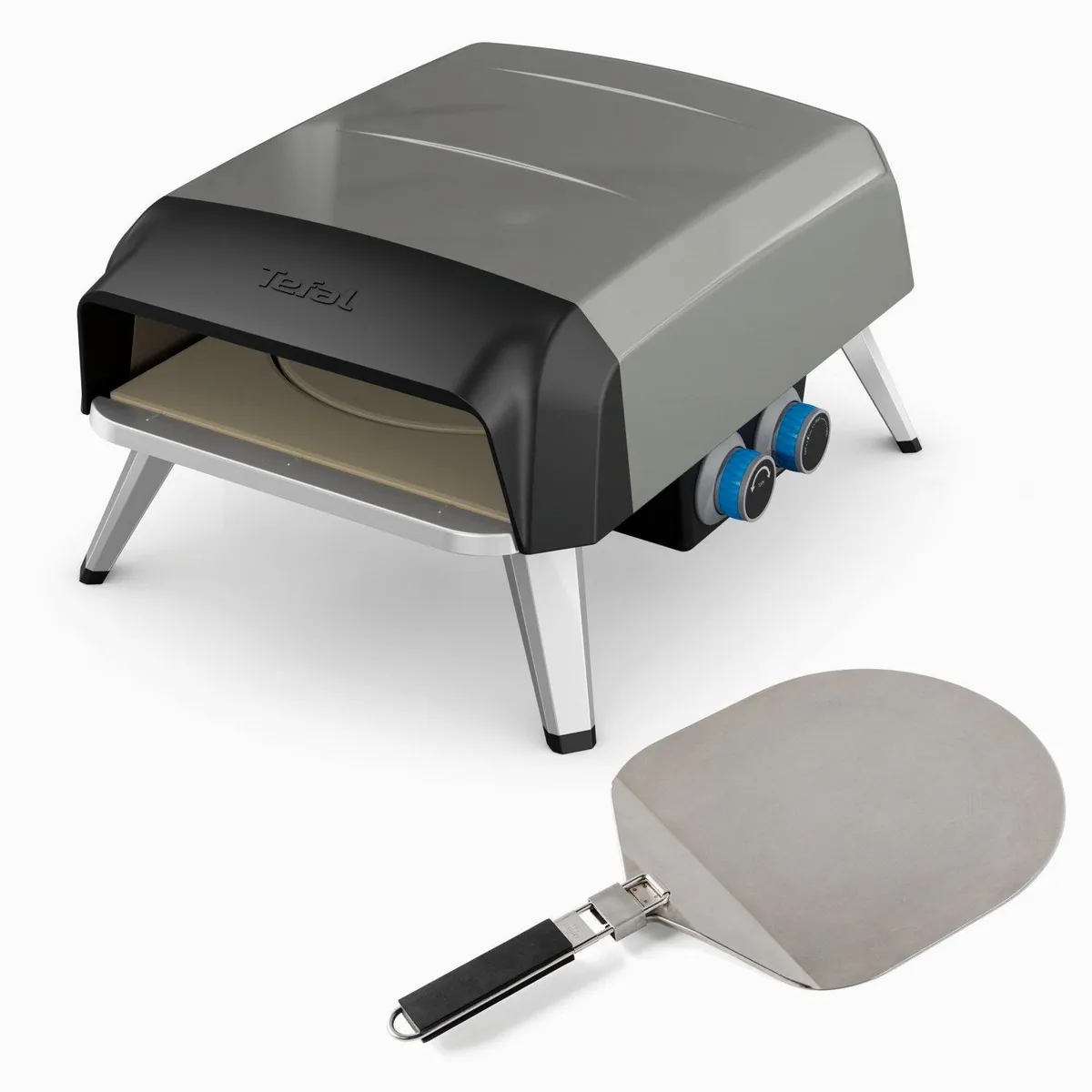 Tefal Pizza Pronto Gaspizzaofen, 360° drehbarer Pizzastein, bis zu 400 °C